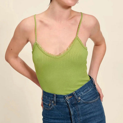 Solid Color V-Neck Camisole Top