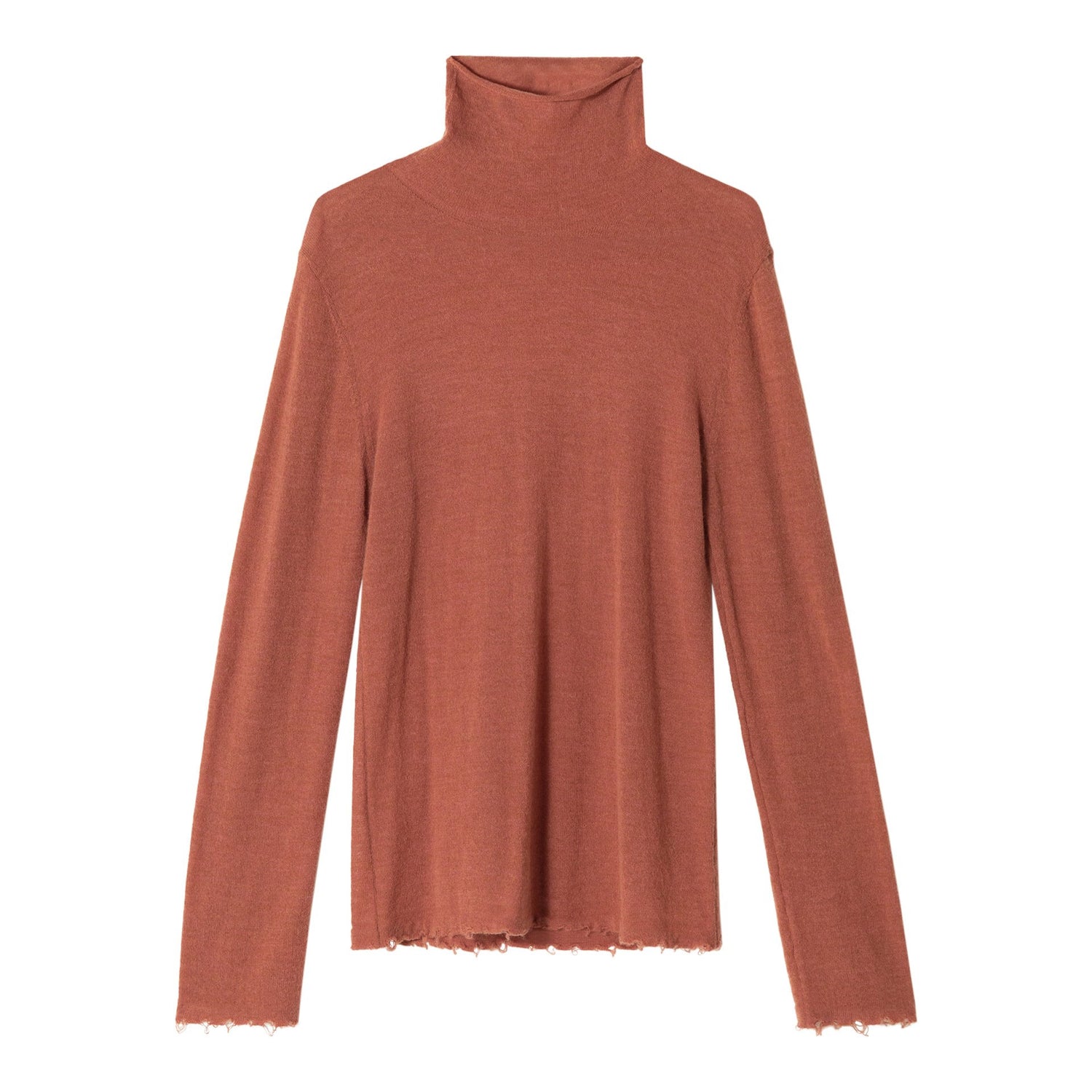 Solid Color Half High Neck Pullover Long Sleeve Top