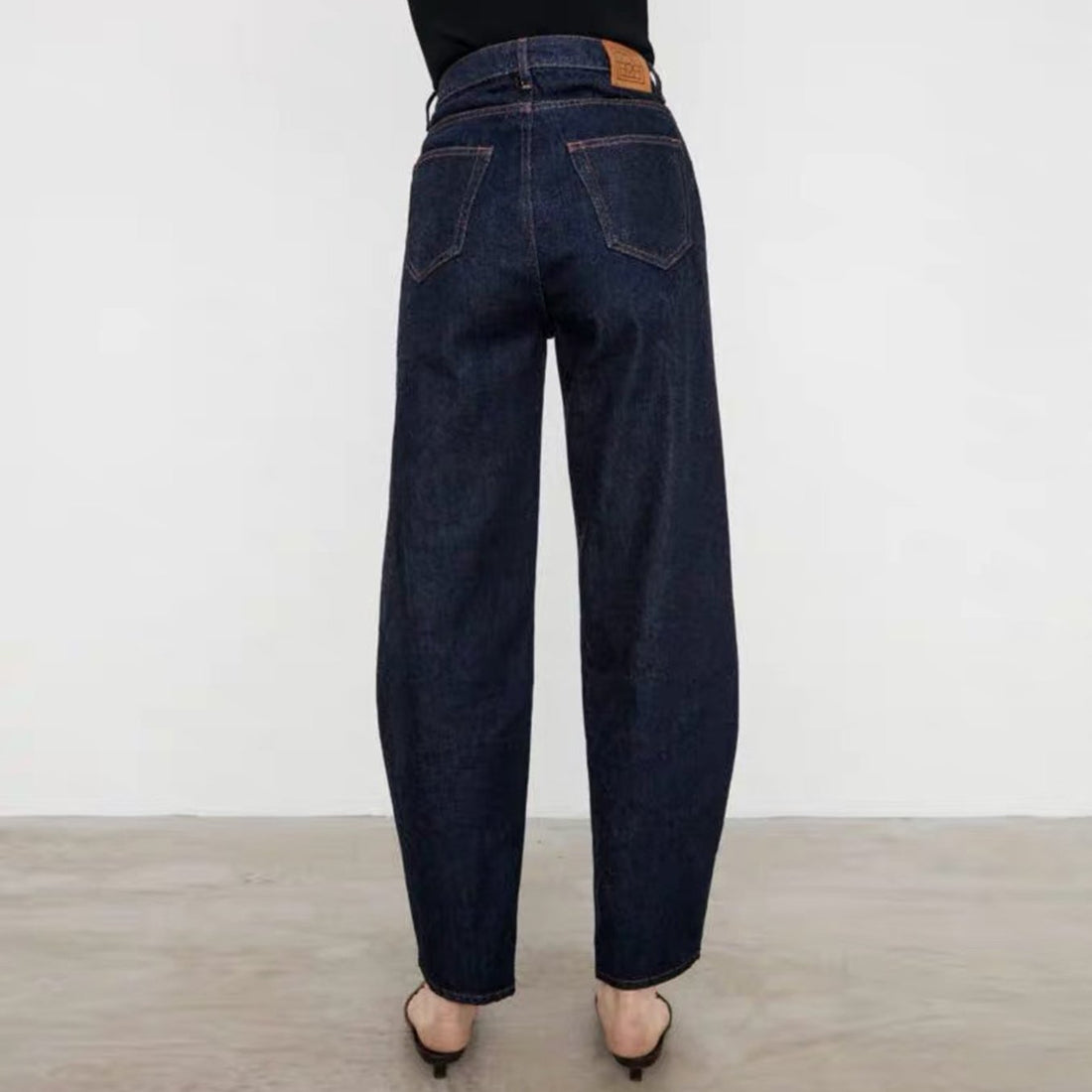 High Waisted Wide Leg Pocket Washed Jeans