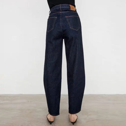 High Waisted Wide Leg Pocket Washed Jeans