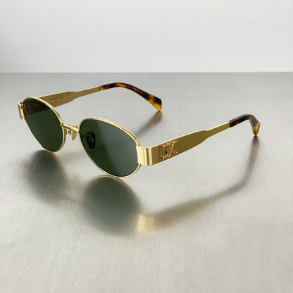 Metal Frame Oval Sunglasses