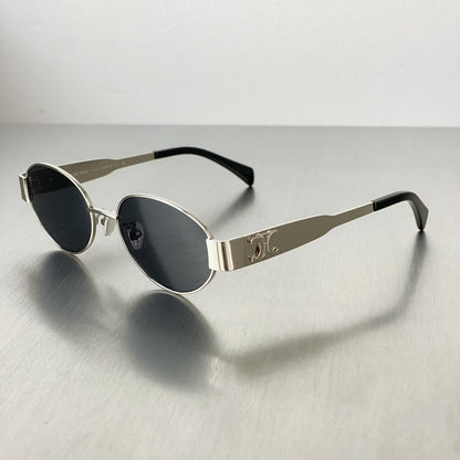 Metal Frame Oval Sunglasses