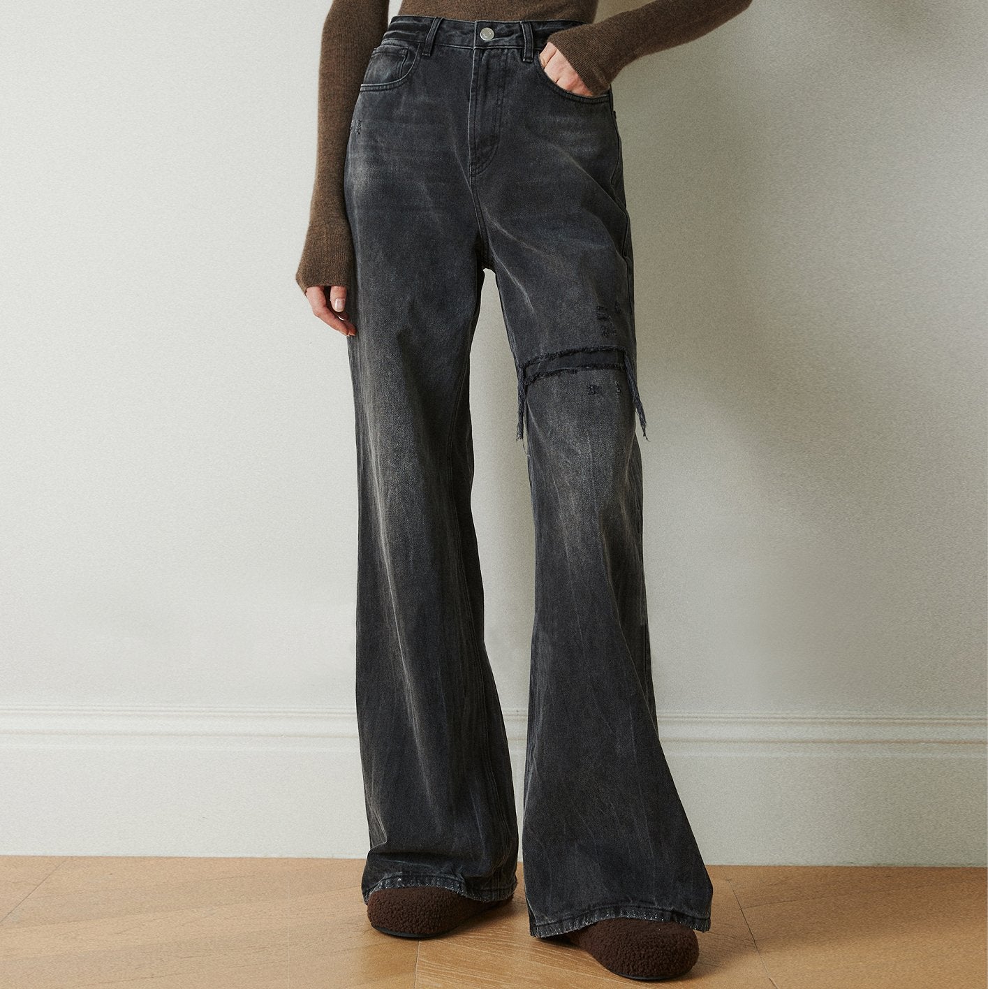 High Waisted Straight Leg Jeans