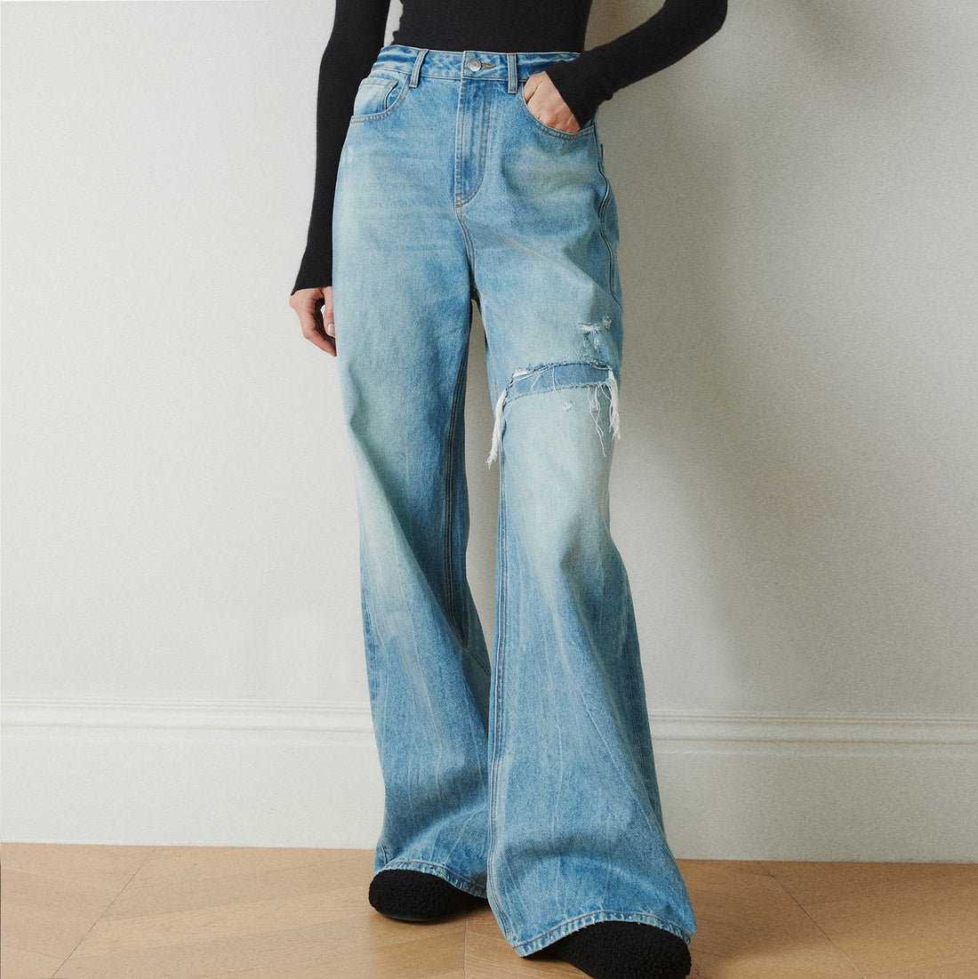 High Waisted Straight Leg Jeans