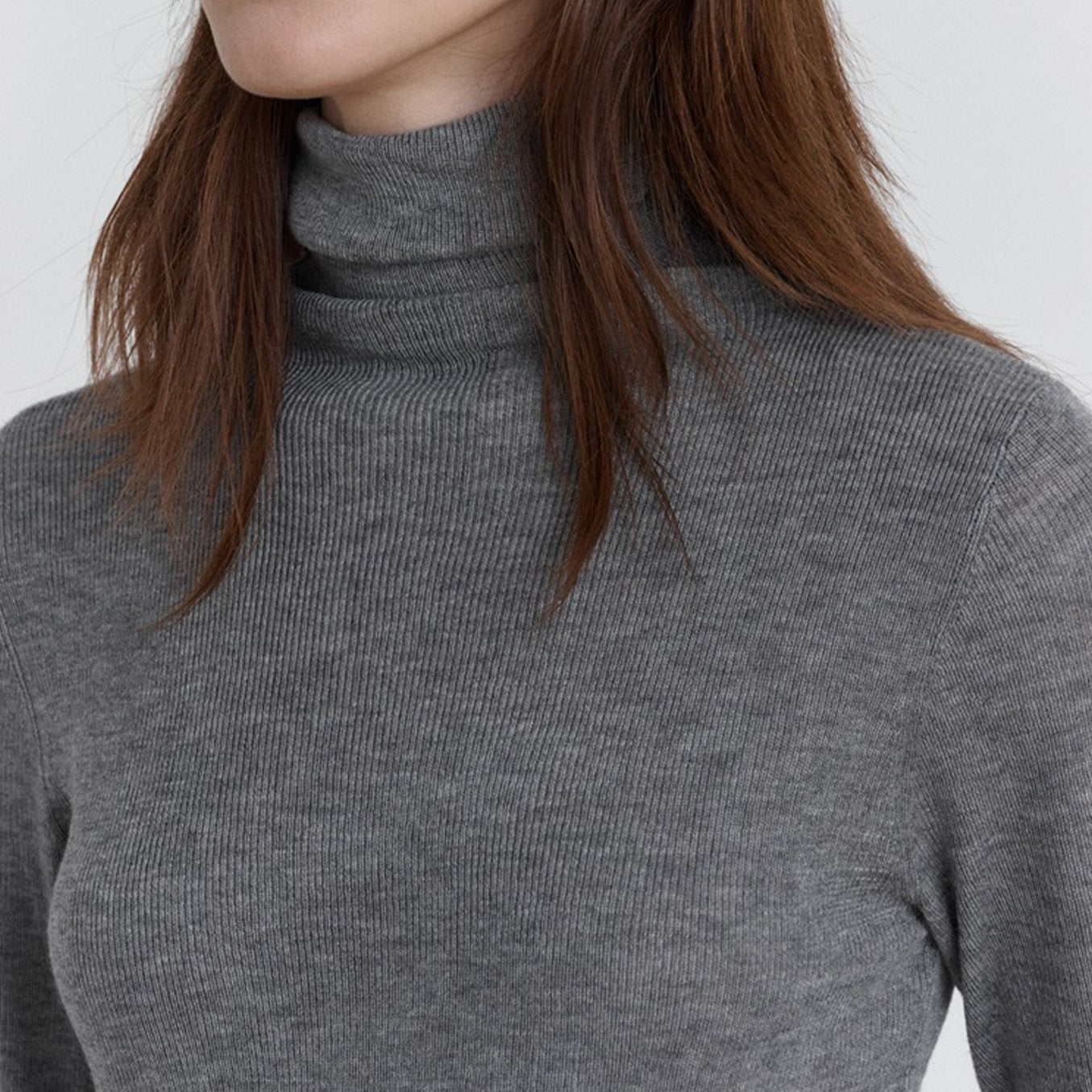 Solid Color High Neck Long Sleeve Pullover Top