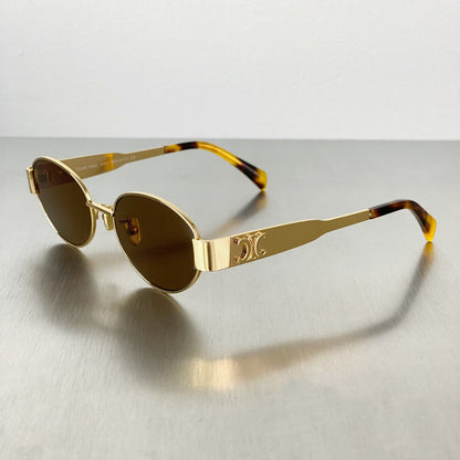 Metal Frame Oval Sunglasses