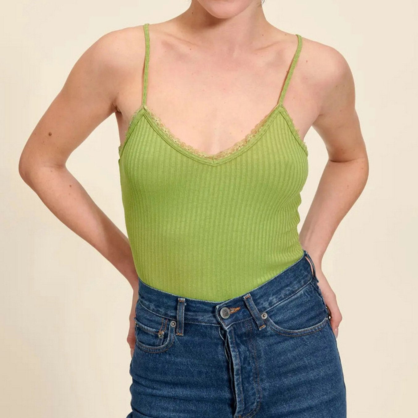 Solid Color V-Neck Camisole Top