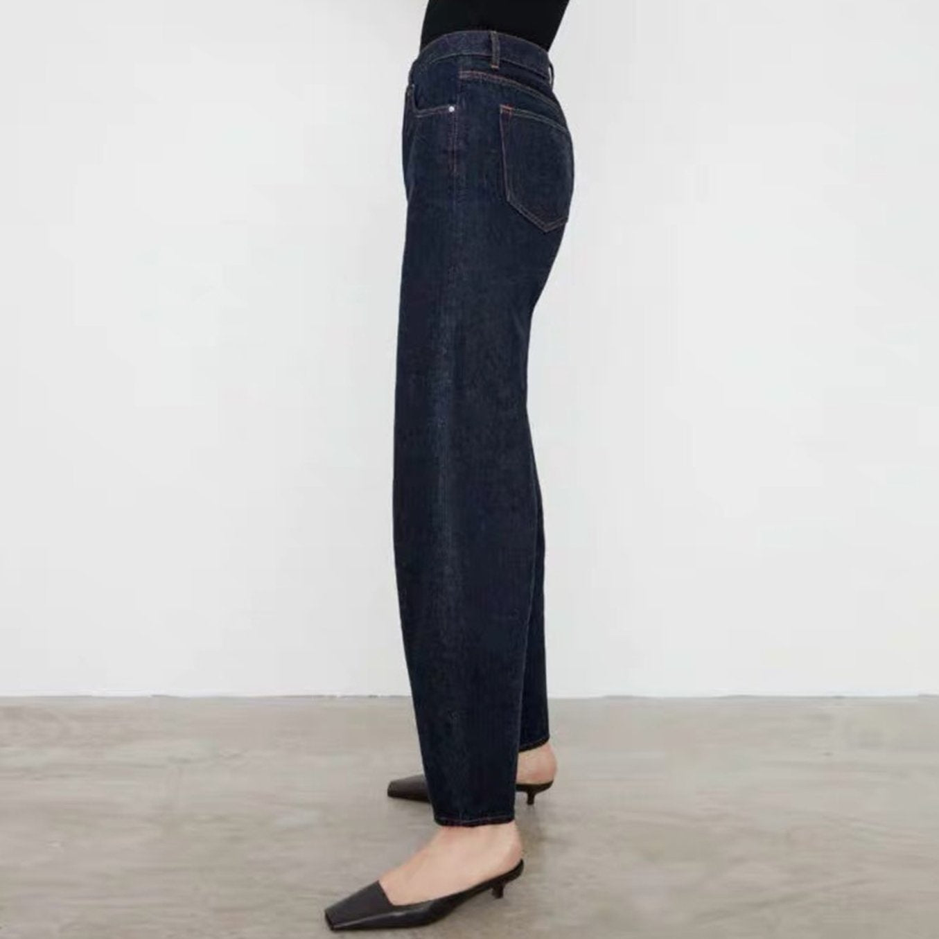 High Waisted Wide Leg Pocket Washed Jeans