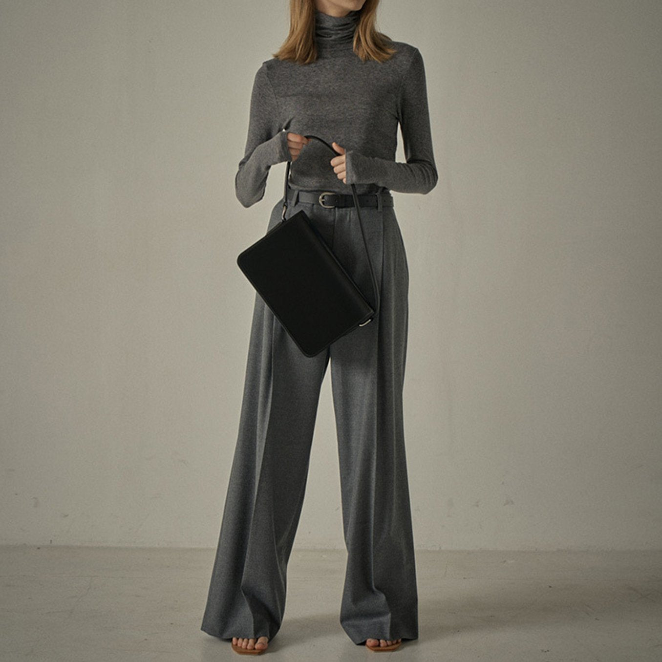 Solid Color Pocket Wide Leg Pants